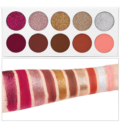 Private Label Long Lasting No Logo 10 Colors Glitter Eyeshadow Palette